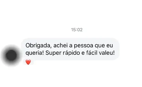 Depoimento: achou a pessoa que queria, rápido e fácil
